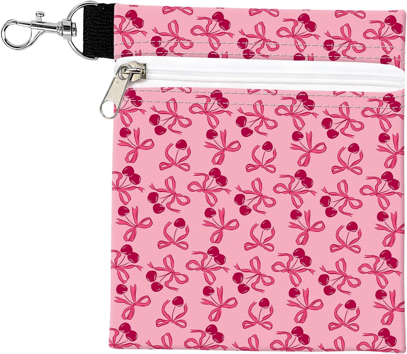 Golf Tee Pouch with Zipper and Metal Clip, Portable Golf Accessory Bag for Tees, Balls, Markers and Small Valuables, Golf Ball Pouch for Men Women