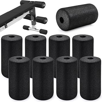 WRINGKIT 8 Pack Foot Foam Pads Rollers, Machine Leg Foam Roller, Fits 1" Tube, Buffer Tube Cover, Roller Pad for Leg Extension Weight Bench Inversion Gym Equipment Replacement