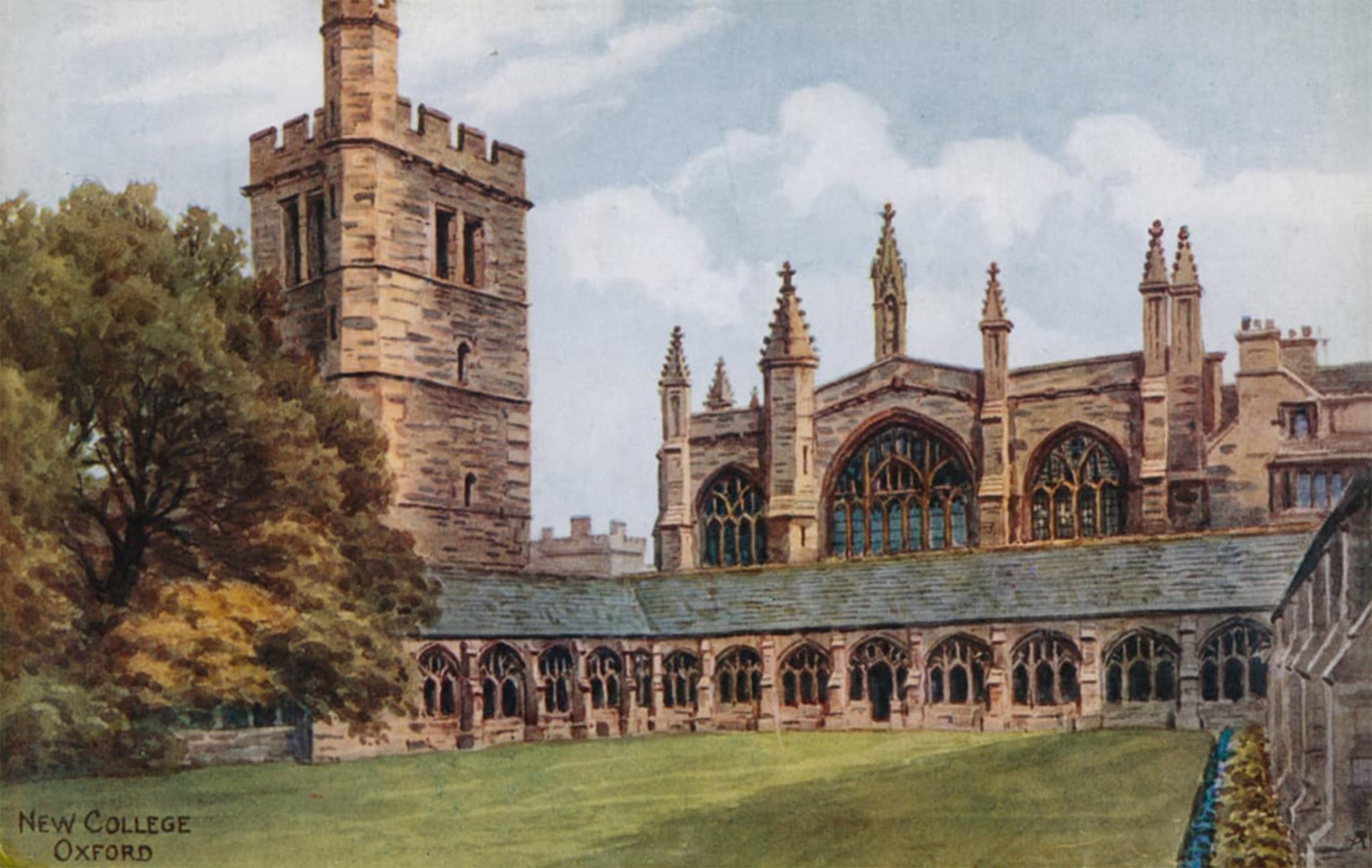 ARTXLXXBN Famous Print Painting Colorful Art Print New College Oxford by Alfred Robert Quinton Canvas Art Decorations for Home Decor 60x90cm