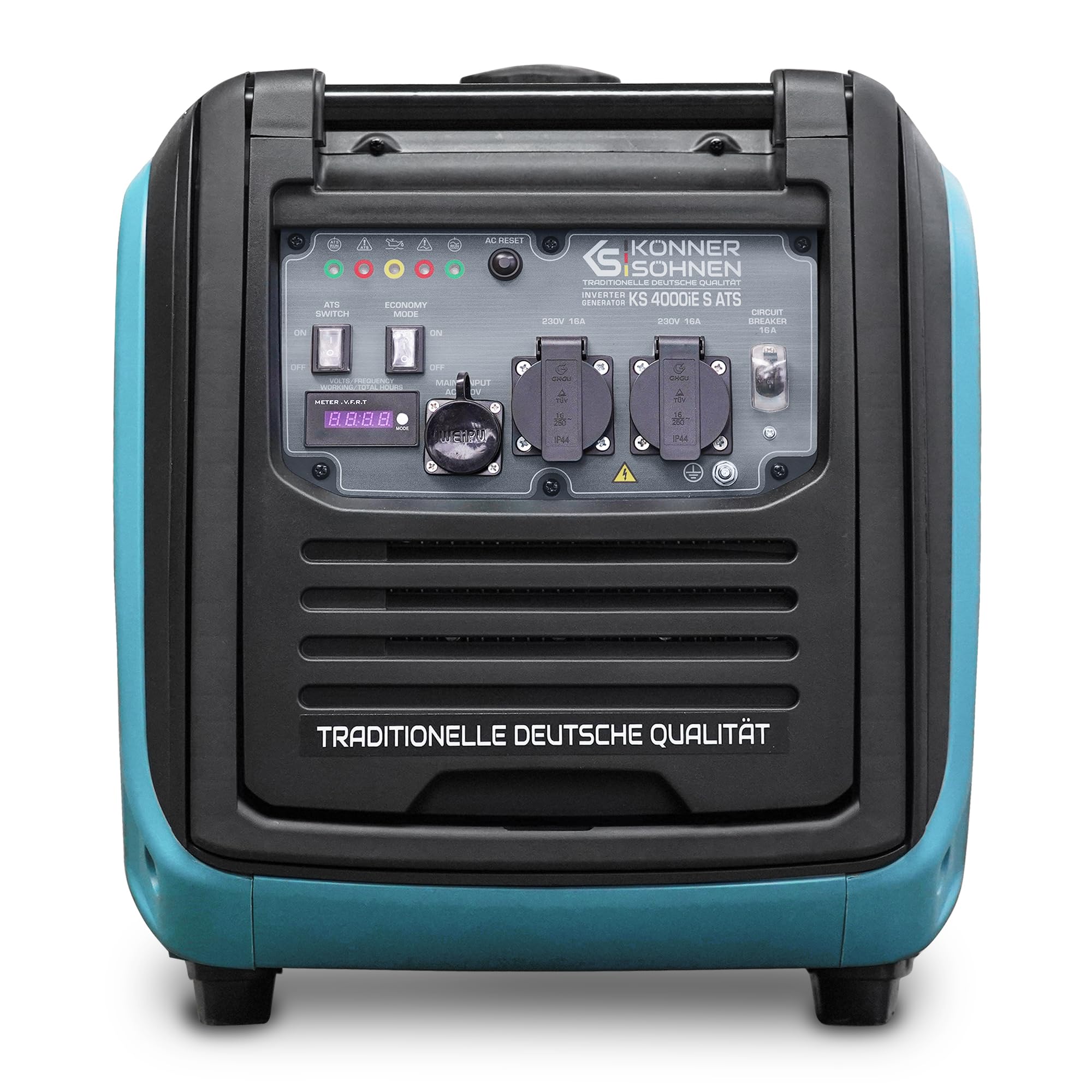 Könner & Söhnen KS 4000iE S ATS Inverter-Generator 4000 W, stromerzeuger mit eingebautes ATS-System,notstromaggregat mit Schallgedämmtes Gehäuse,stromgenerator mit LED-Anzeige,Kupferwicklungen,EURO 5