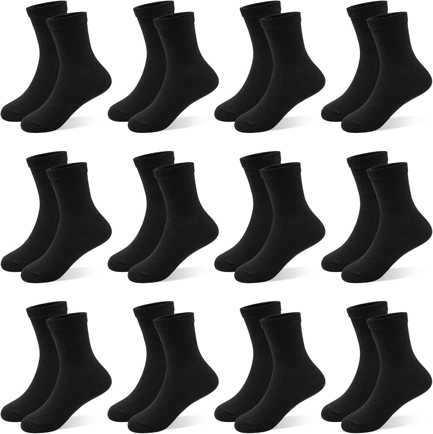 12 Pair Toddler Socks Boys Crew Socks Kids Athletic Mid Cut Sock Multipack for Boy ...