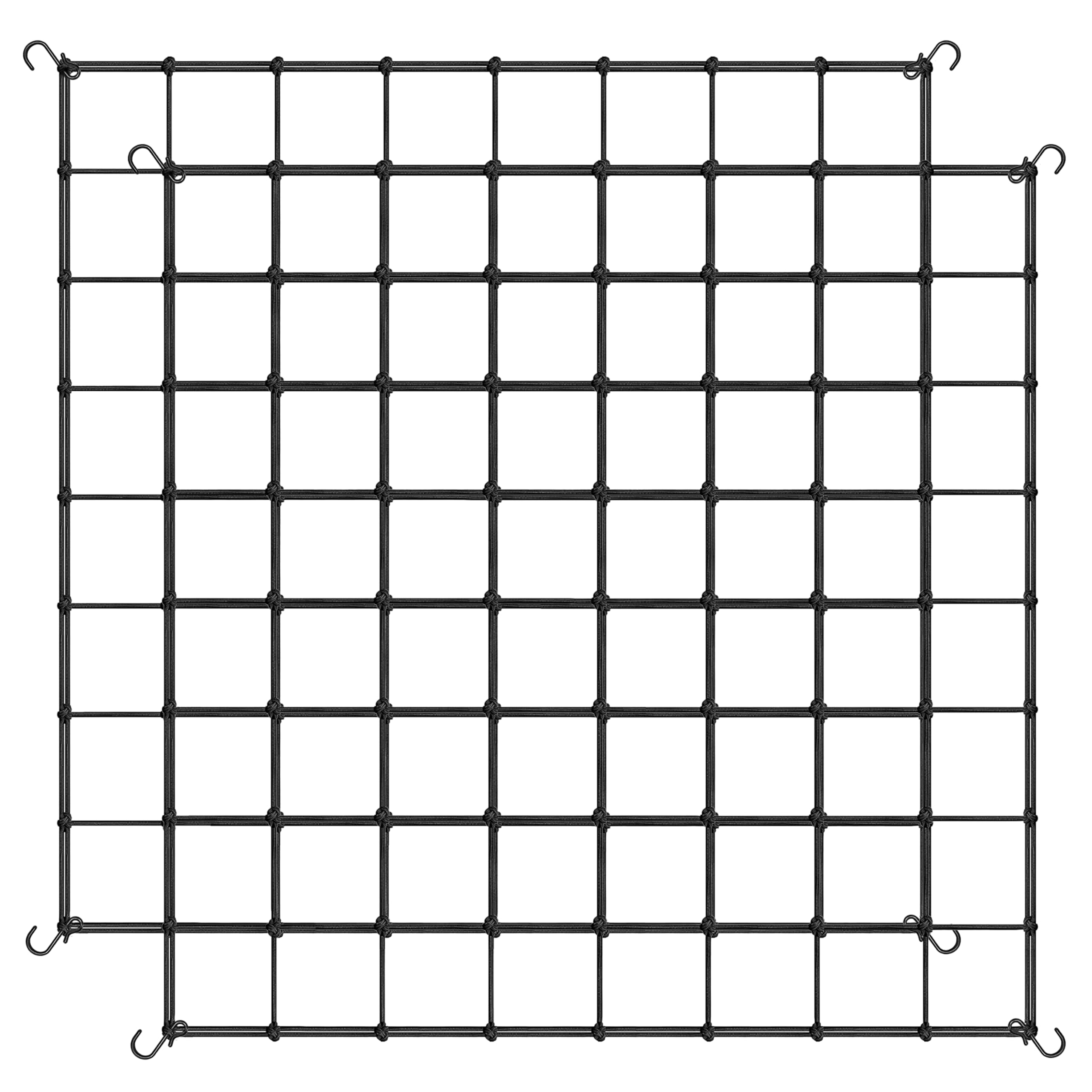 iPower 5x5' Elastic Trellis Netting, Heavy Duty Elastic Plant with Hooks for Grow Tent, Gardening, Climbing Plants, Black, 2 Pack