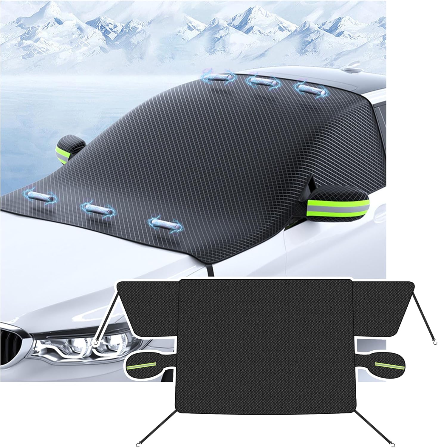 OFBAND Car Windshield Snow Cover,Oxford Cloth Windshield Cover