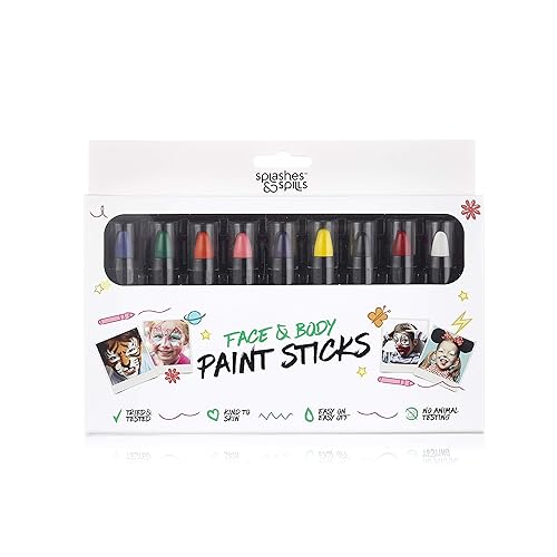 Barras de pintura facial y corporal – Maquillaje para disfraz, Halloween y club – Seguro para todo tipo de piel – Fácil de poner y quitar – por