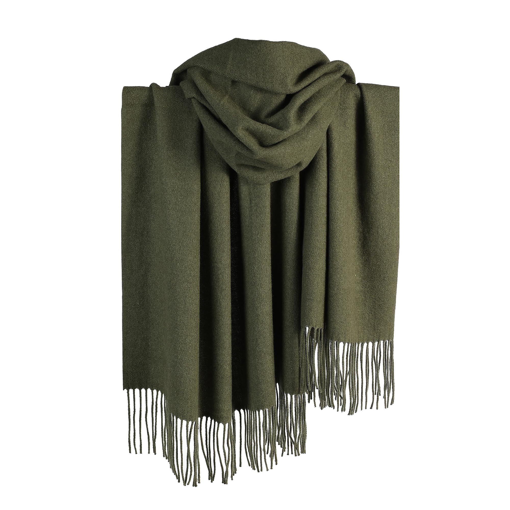 London Scarfs Cashmere Scarf Pashmina Shawls and Wraps for Women Warm Winter More Thicker Soft Scarves (Olive)