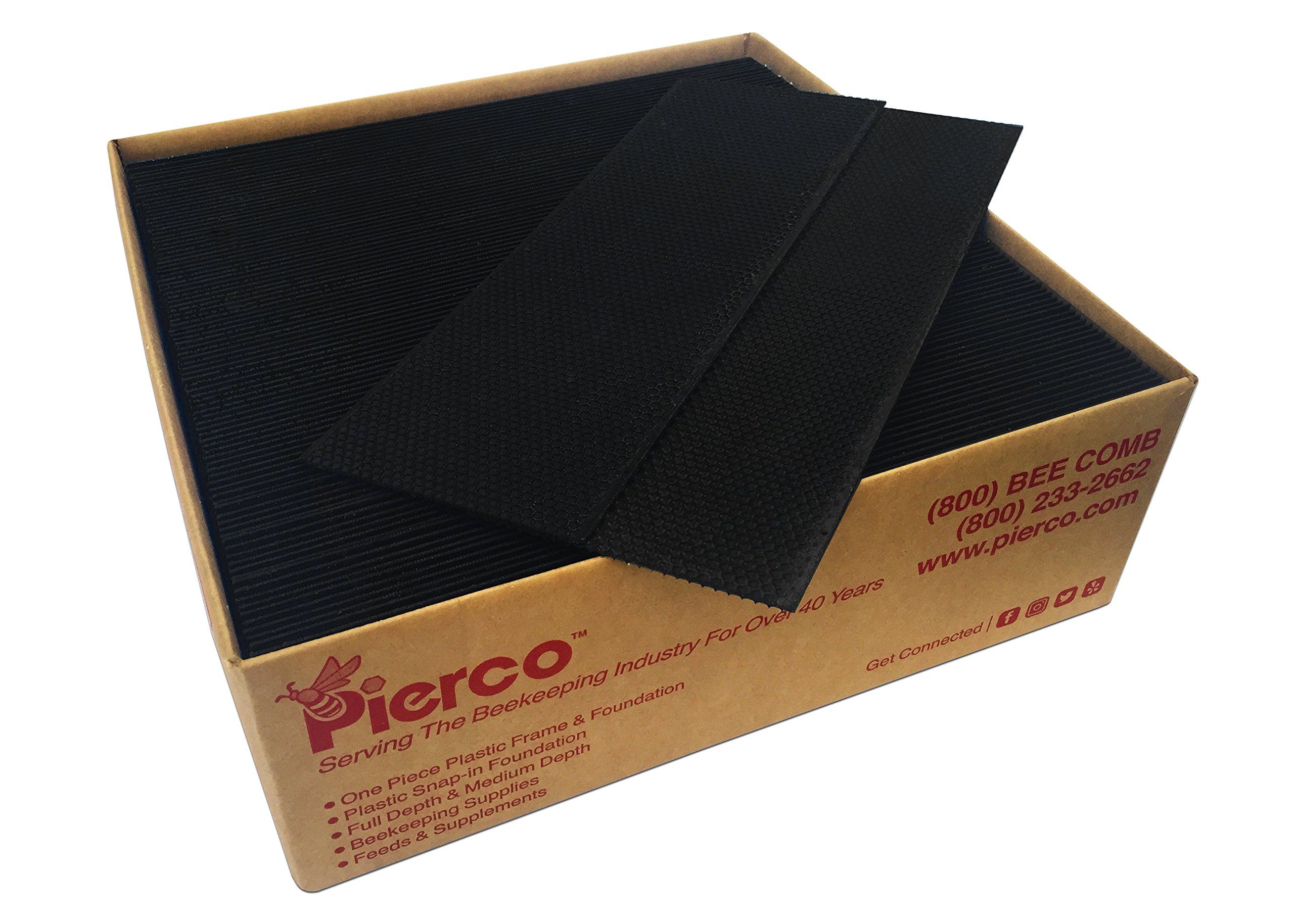 Pierco Inc 6 Medium Plastic Foundation DOUBLE Waxed - 100 pack Black