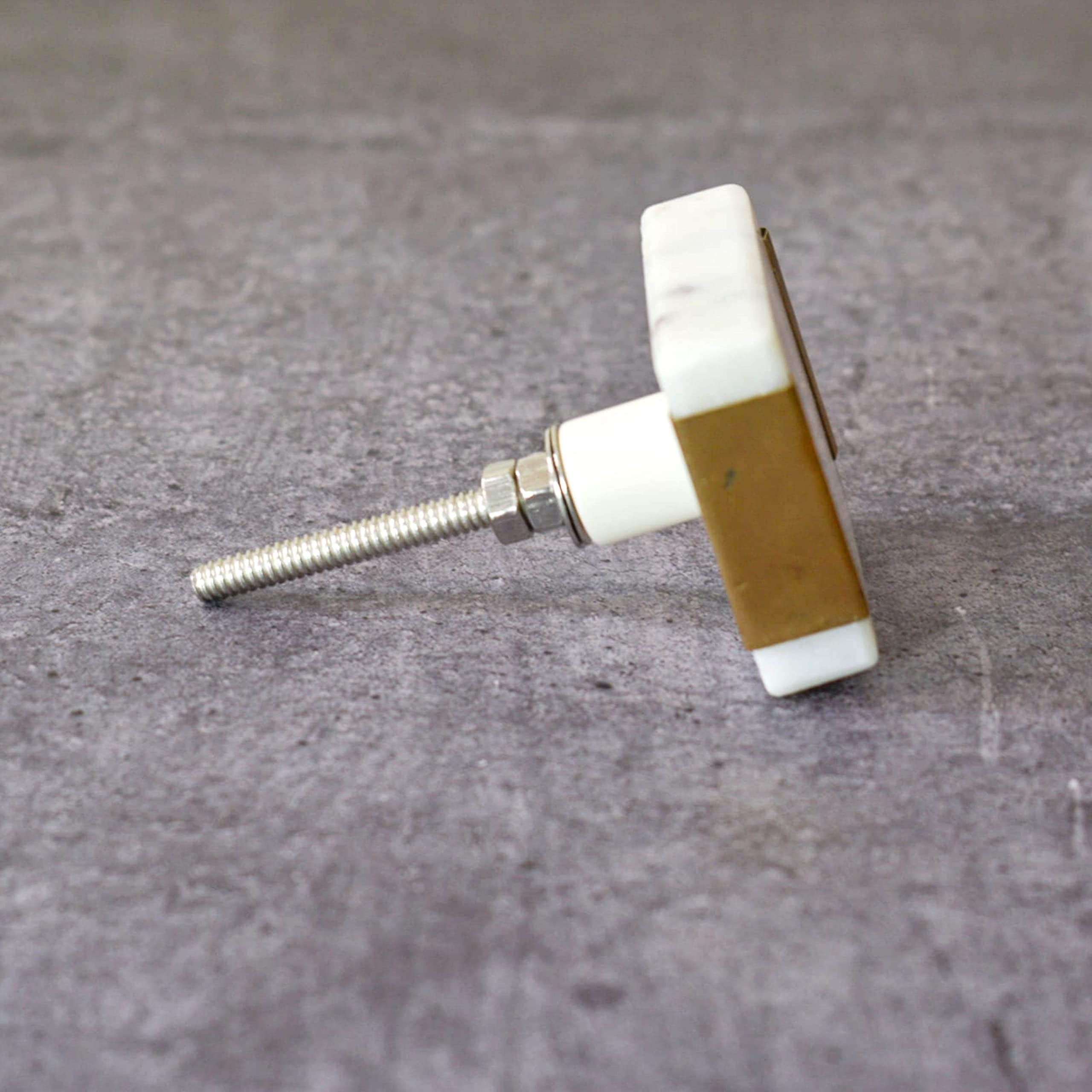 ARTISNO Square Marble Brass Knob, Modern Cabinet Knob, Decorative Hardware, Furniture Hardware, Cabinet Handles - Image 4