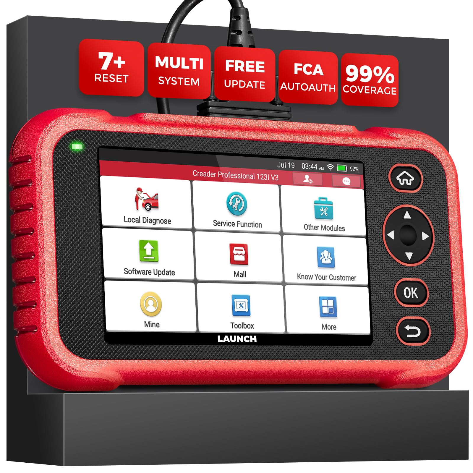 LAUNCH OBD2 Scanner CRP123E Check Engine/Antilock Braking/Airbag/Transmission Car Code Reader Diagnostic Scan Tool Generate Dignostic Report - Free Update