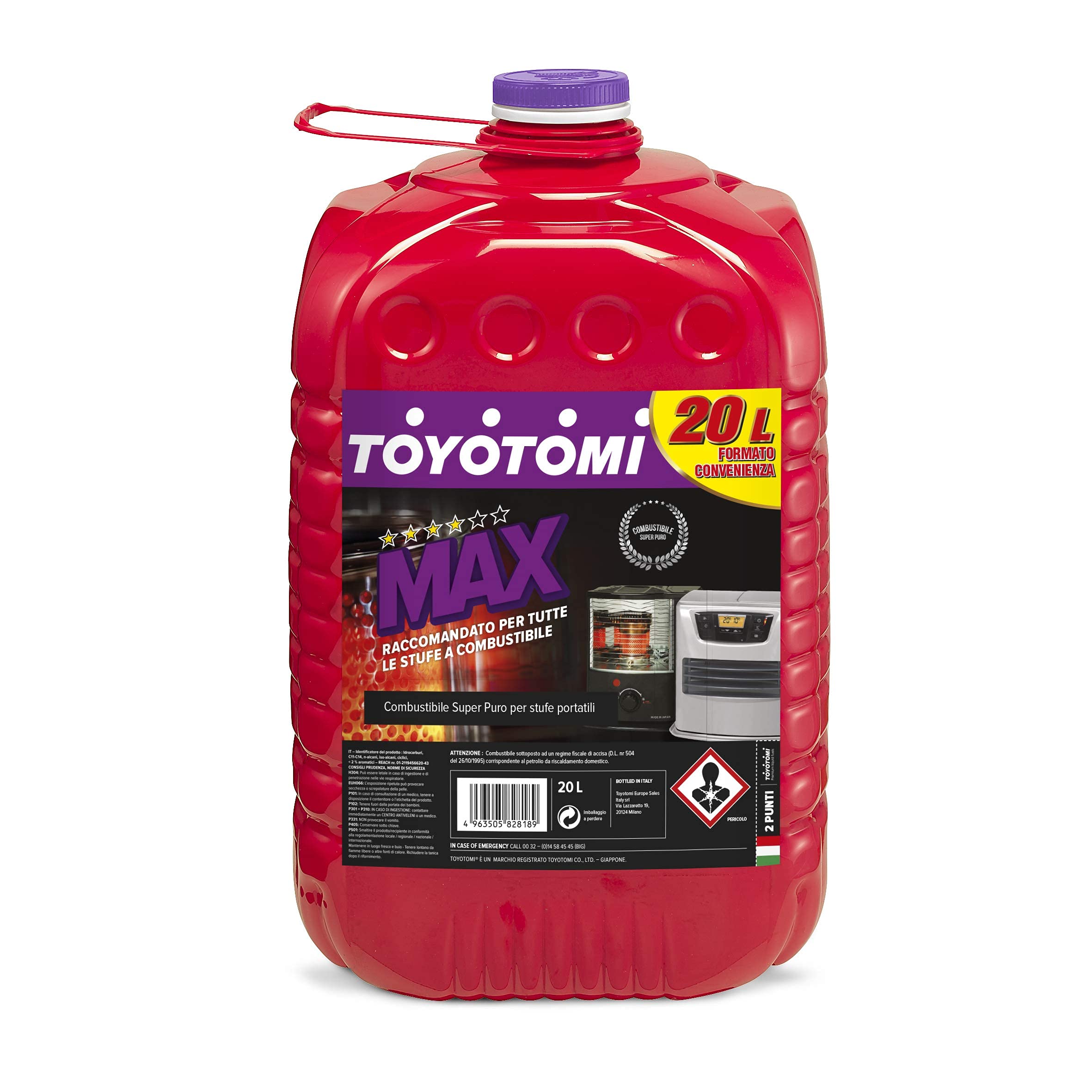 Toyotomi 1 Max combustibile per stufe Super Puro, aromatici 0,006%, Viola, 20 litri (Ricondizionato)
