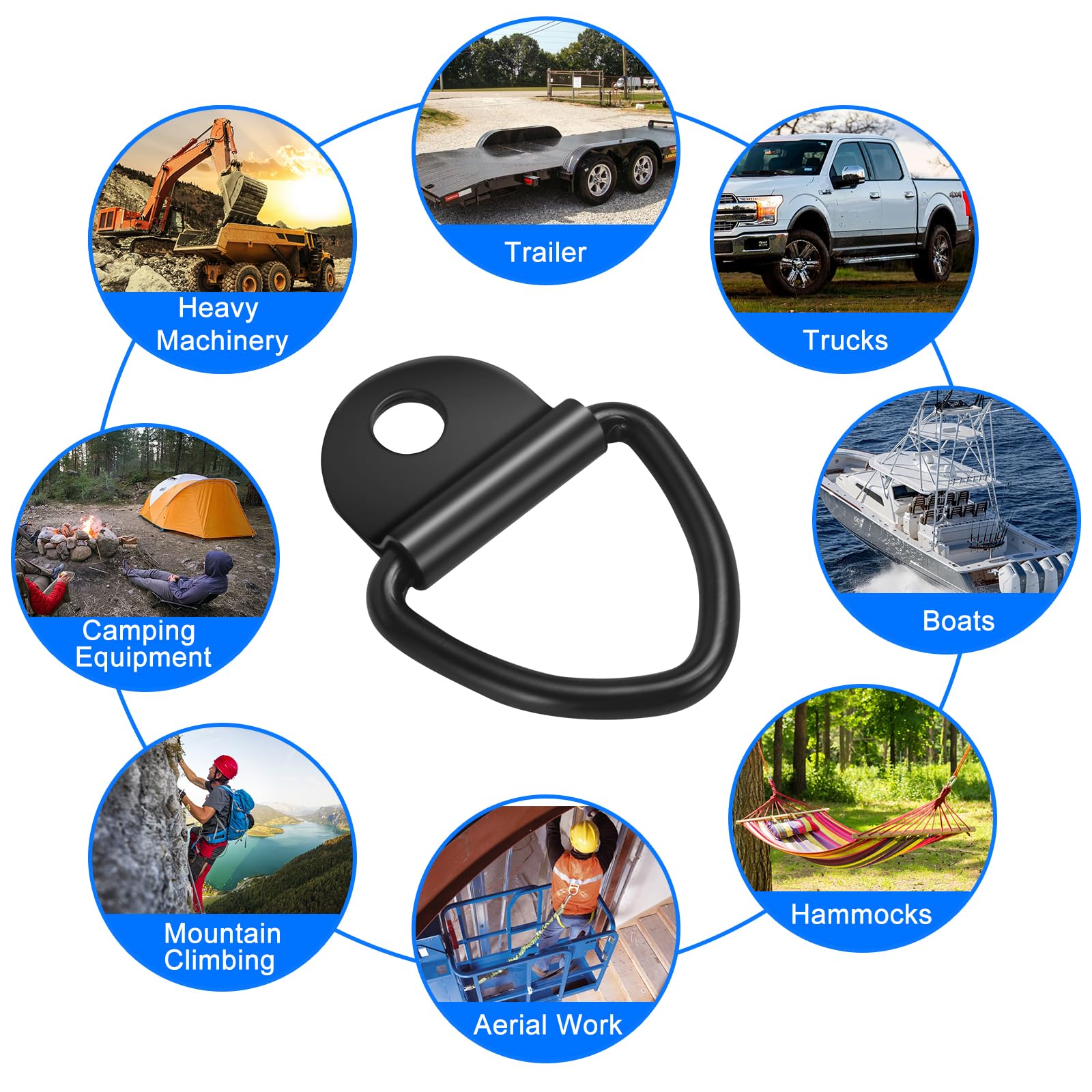 8 Stück D-Ring Zurrösen Aus Edelstahl - Bis 200kg Belastbar Für Anhänger & LKW