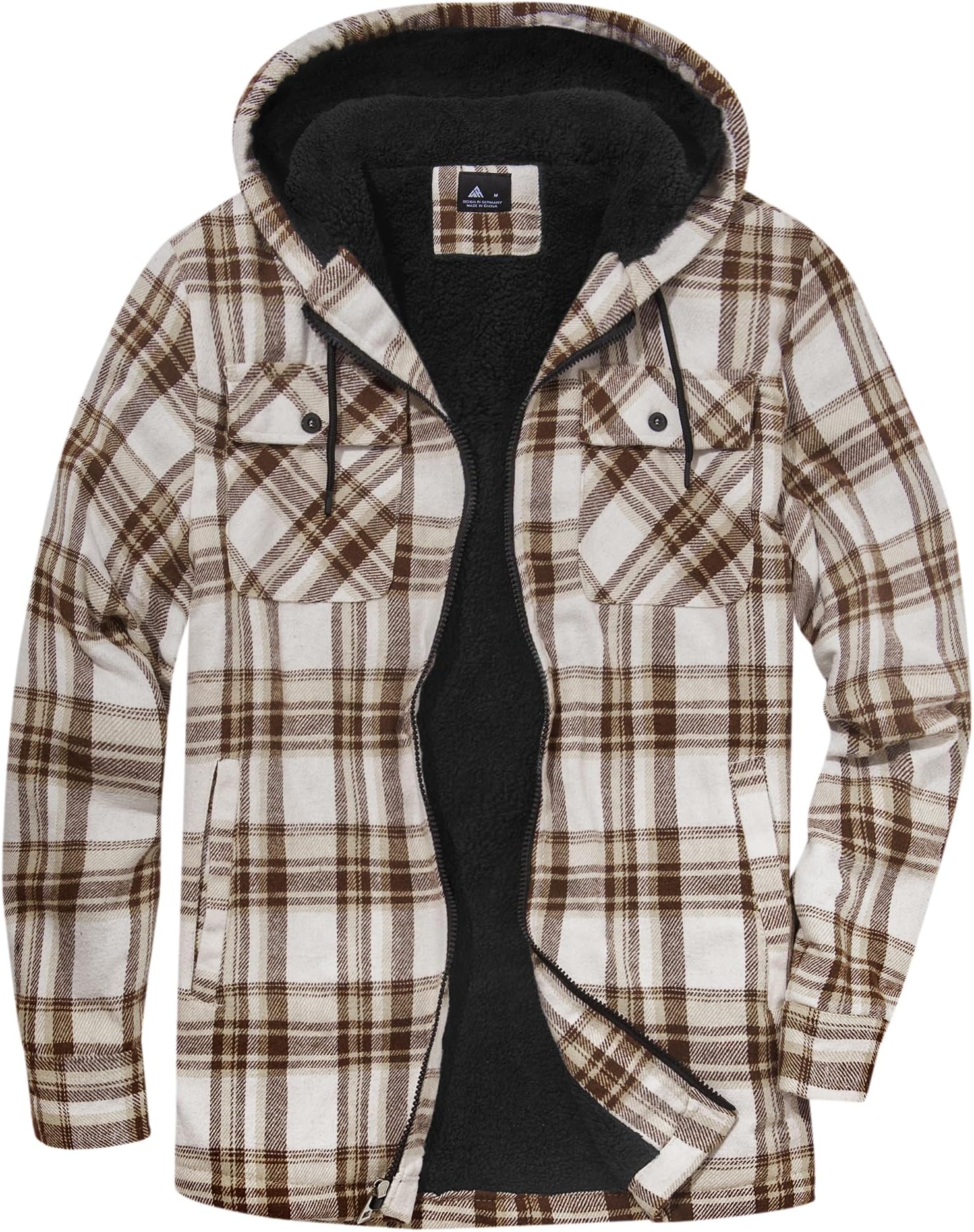 SCODI Hoodies for Men Heavyweight Fleece Sweatshirt - Full Zip Up Thick Sherpa Lined