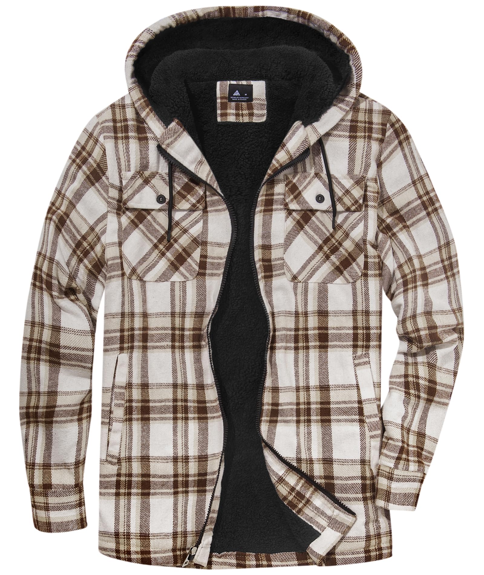 SCODI Hoodies for Men Heavyweight Fleece Sweatshirt - Full Zip Up Thick Sherpa Lined