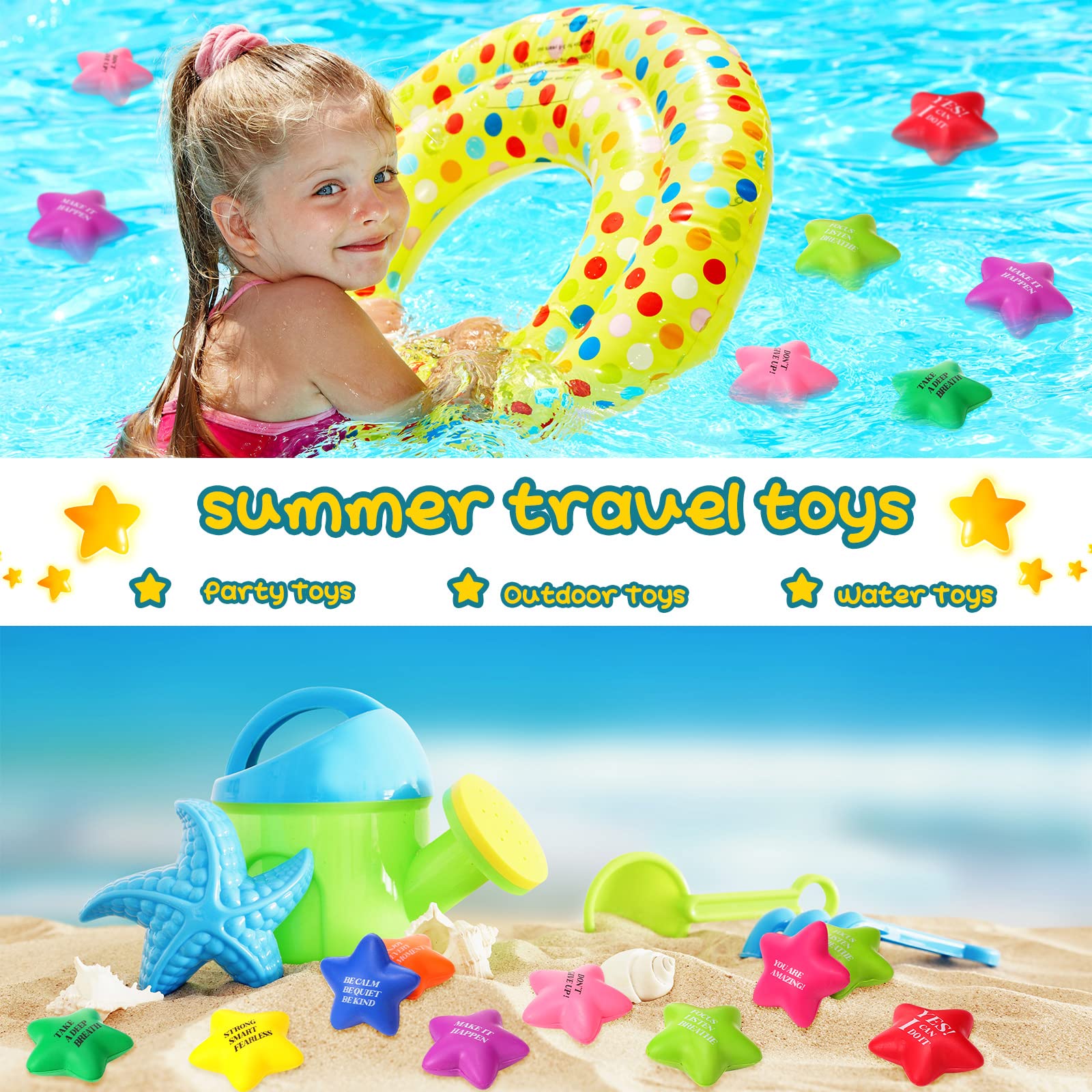 Snapklik.com : Sotiff 100 Pack Star Stress Balls Bulk For Adults Kids ...