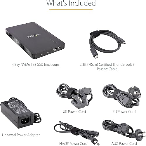 Miniatura 7 de StarTech.com Carcasa Thunderbolt 3 NVMe de 4 bahías, para unidades SSD NVMe M.2, 1 puerto DisplayPort de vídeo2 puertos descendentes TB3, 40Gbps,