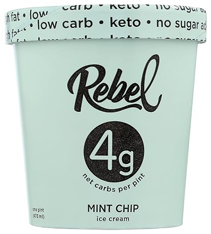 Rebel Ice Cream, Mint Chip, 16oz (Frozen)