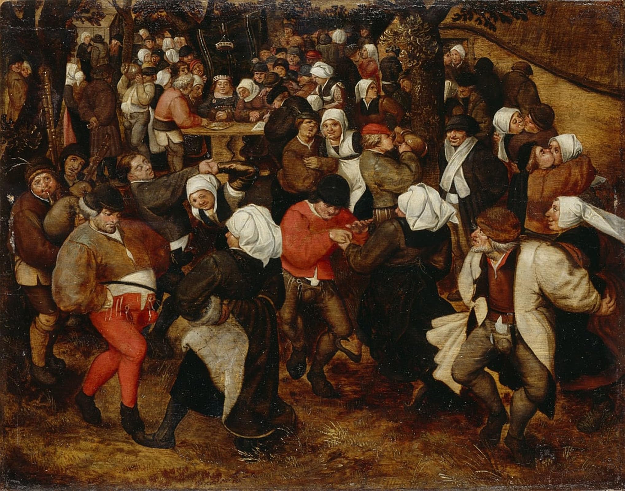 SERENDIPITP Vintage Picture Print on Canvas Wall Art Poster Boerenbruiloft in Openlucht by Jan the Elder Brueghel Artwork Print Poster for Wall Decor 60x90cm
