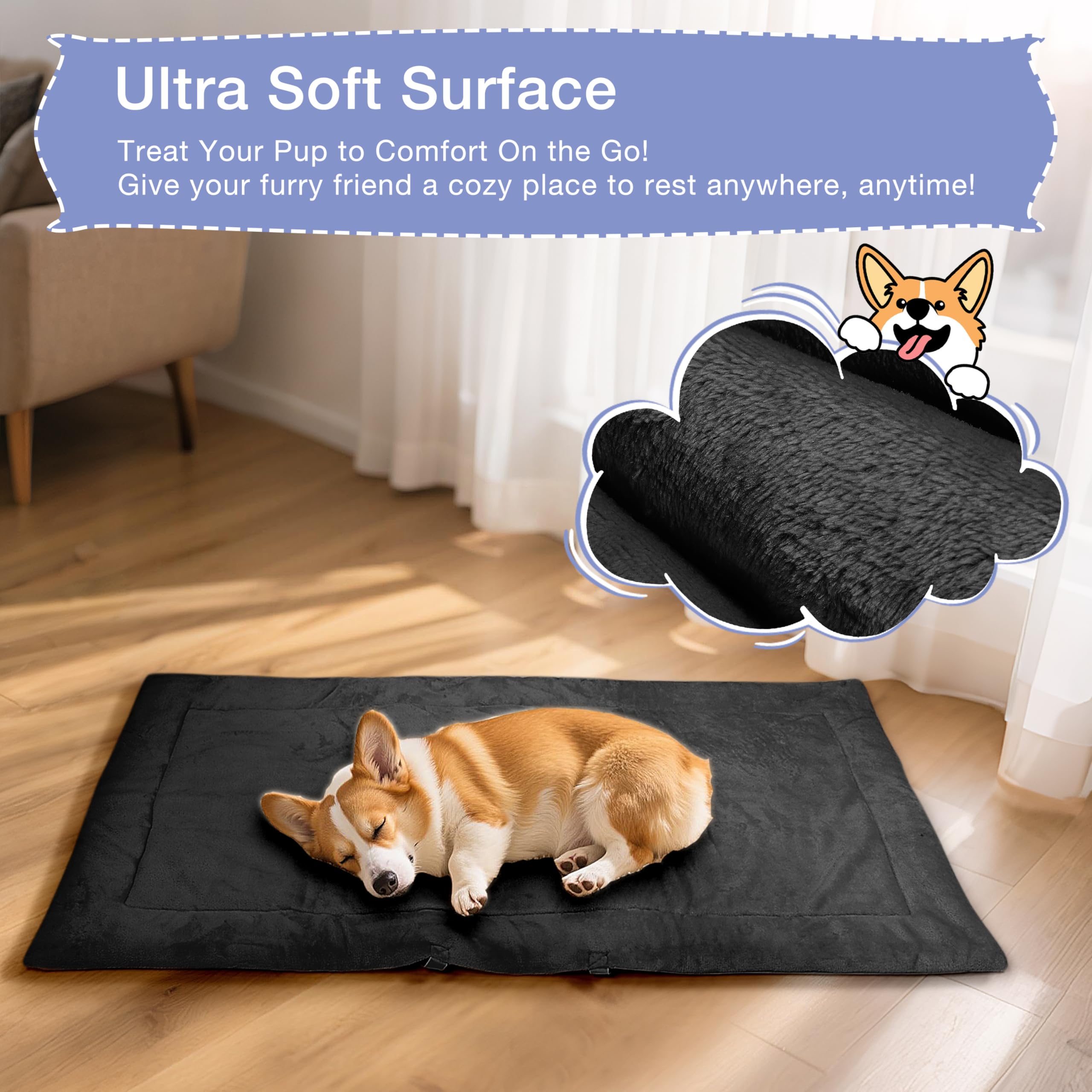 Pawsee Waterproof Portable Dog Settle Mat, 127 x 70 CM Foldable Dog Travel Mat - Image 4