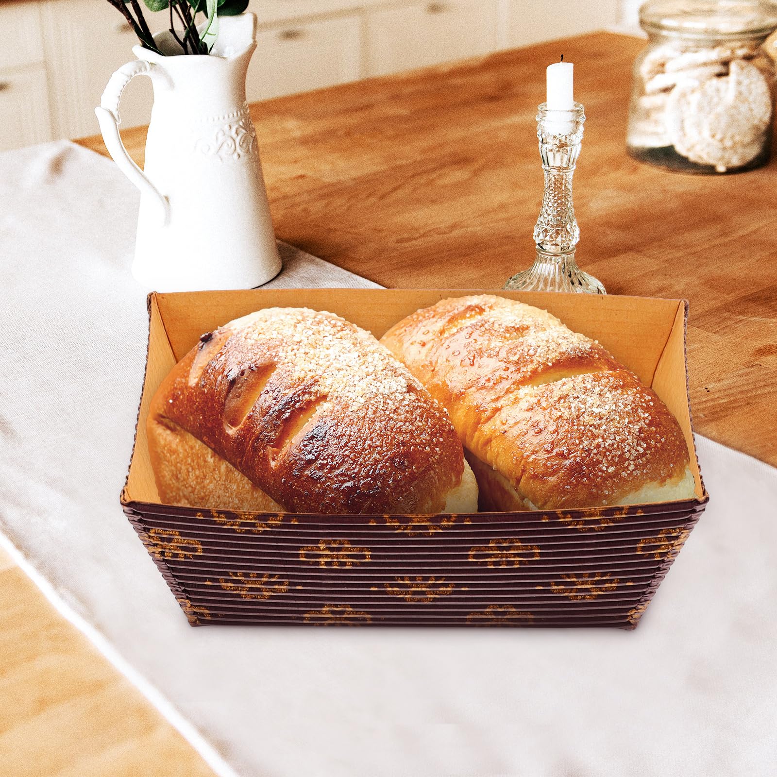 UPKOCH Lot de 25 Moules À Cake Jetables en Papier Résistants À La Chaleur 3.74X1.97X1.57 Pouces pour Cuisson Pain Gâteau Muffins Réceptions Cuisine