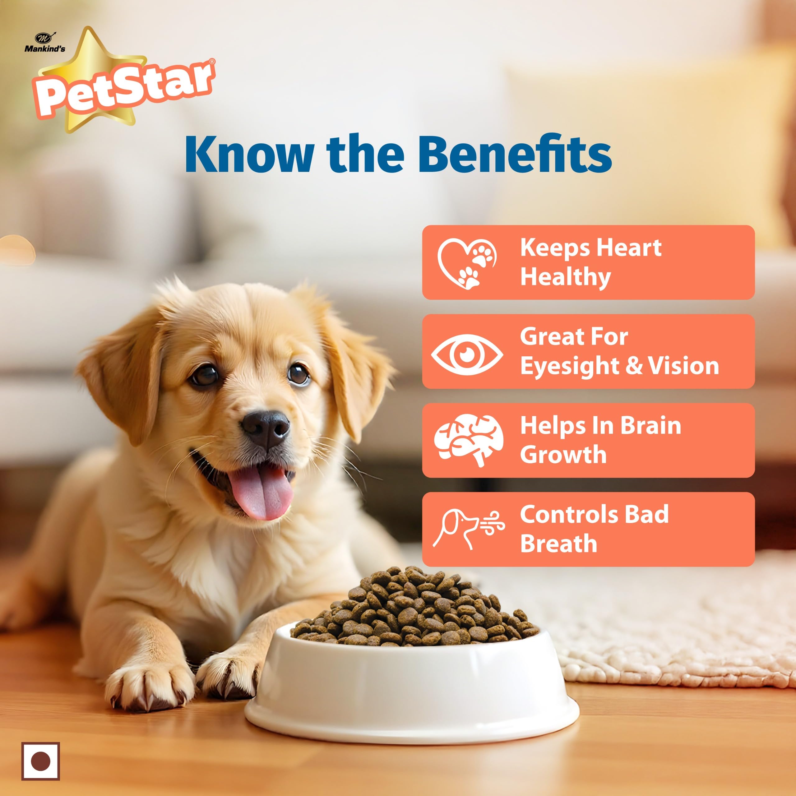 Mankind Petstar Puppy Dry Dog Food (High Protein) Salmon & Rice Flavor, 1kg Pack | Improves Muscle & Strength, Supports Immunity, Protects Liver & Kidney 3