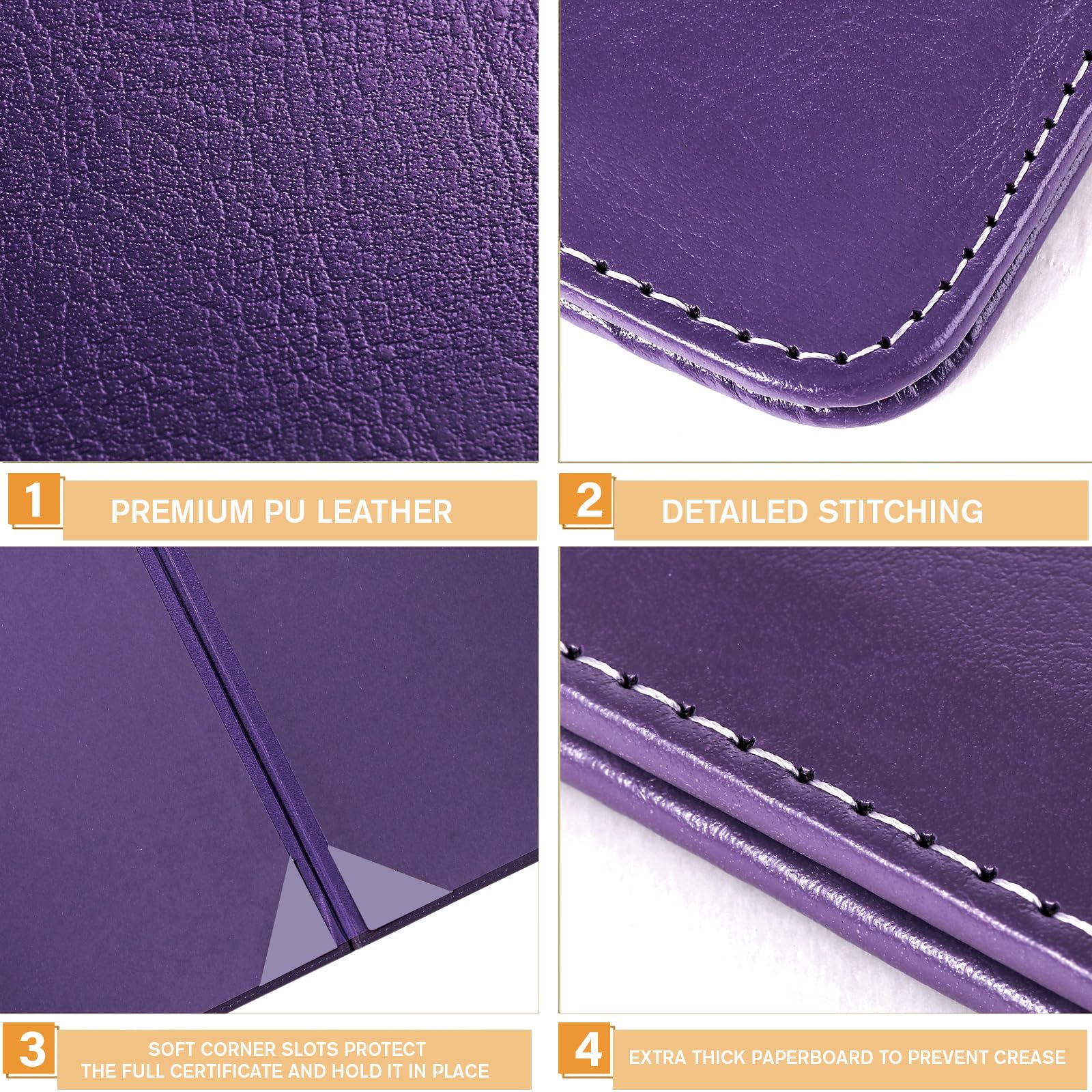 Tenare Lot de 10 porte-certificats en cuir synthétique - 21,6 x 27,9 cm - Noir, rouge, bleu, violet - Pour diplôme, concours de bienfaisance - Pour remise de diplôme, concours de bienfaisance