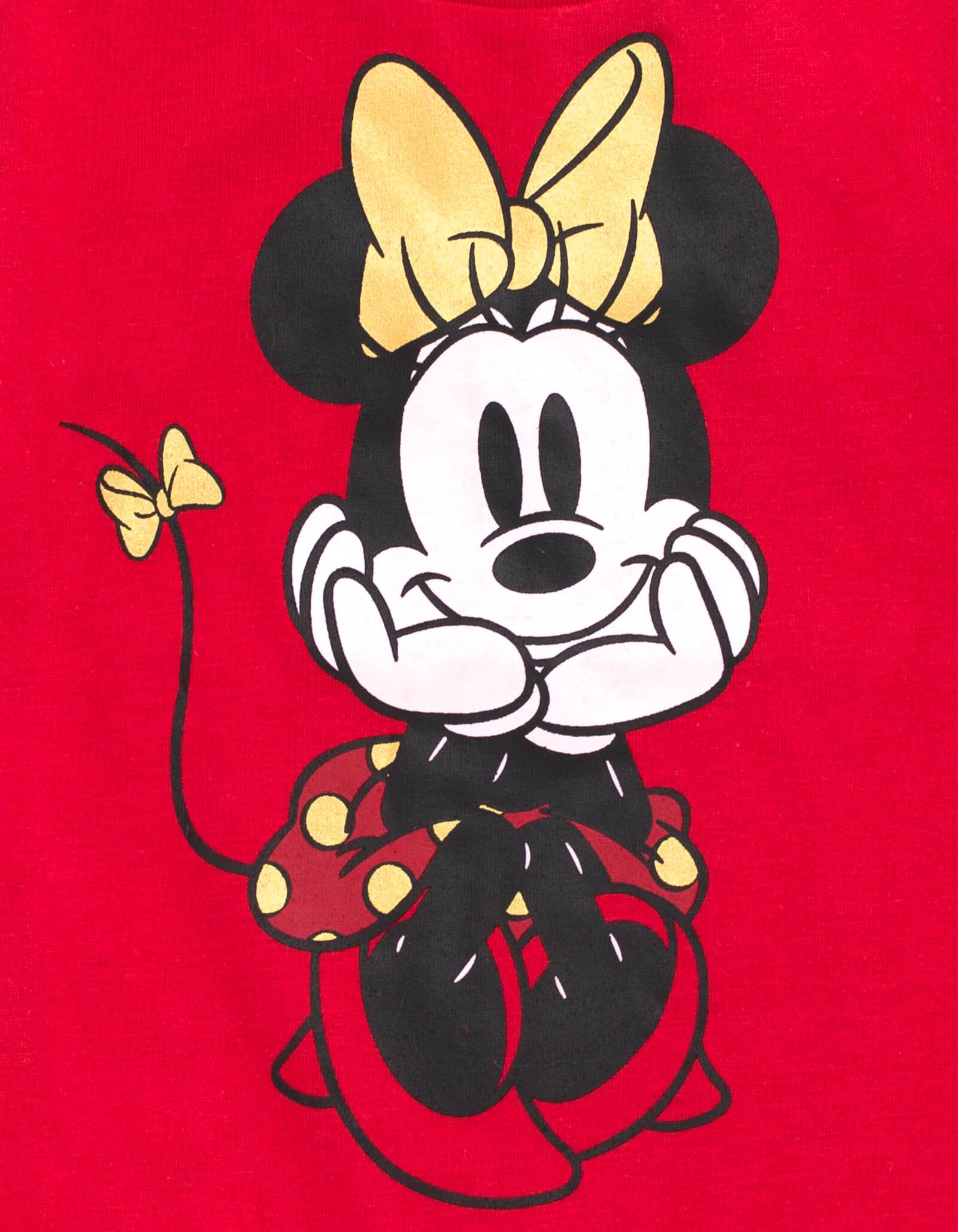 Disney Myszka Minnie zapinana na zamek kamizelka puchowa koszulka i legginsy 3-częściowy strój zestaw dla niemowląt dla dużego dziecka