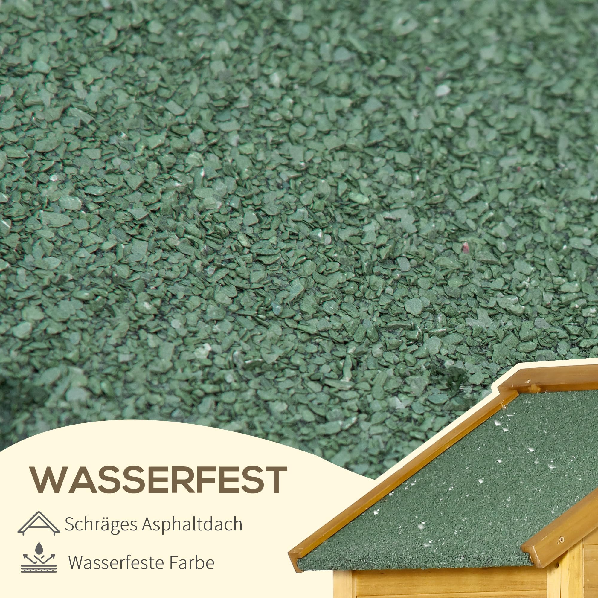 Outsunny Gartenschrank Holz wetterfest Geräteschrank 79x49x191,5cm Satteldach Doppeltür Naturholz