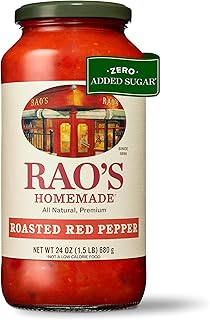 Rao's Homemade Roasted Red Pepper Pasta Sauce, 24 oz, Tomato Sauce, All Purpose, Keto Friendly, Premium Quality, Tomatoes from Italy and Red Peppers