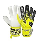 Reusch Attrakt Solid Finger Support Goalie Gloves&comma; Soccer Goalkeeper Gloves&comma; Flexible&comma; Breathable&comma; Durable&comma; for Artificial Grass & Hard Surfaces&comma; Yellow & Silver