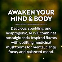 Vista 7 de ALIVE - Elixir de hongos, sabor a cola, botella de 16 onzas líquidas, bebida adaptógena espumosa para claridad mental, enfoque y estado de ánimo
