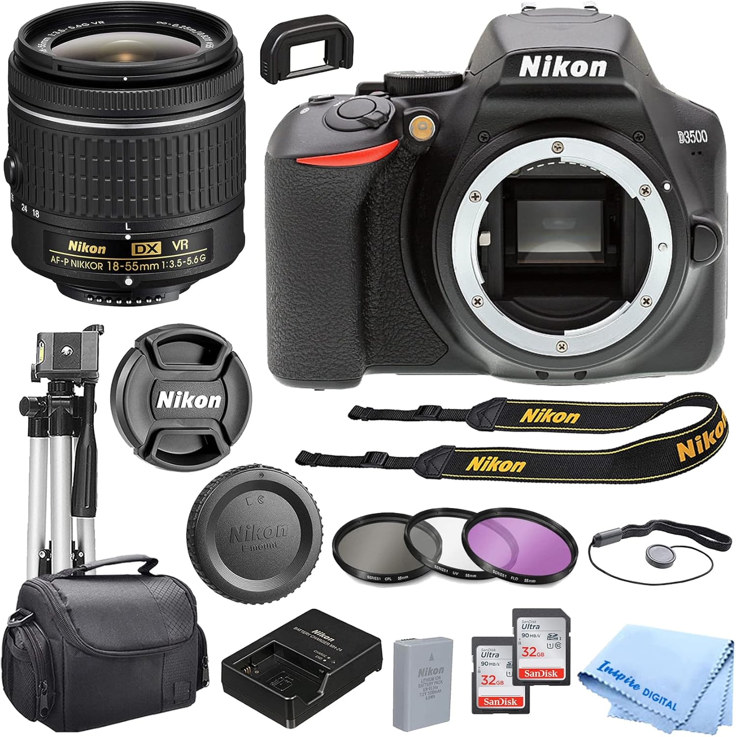 Nikon Intl D3500 DSLR Camera Bundle with 1855mm VR Lens