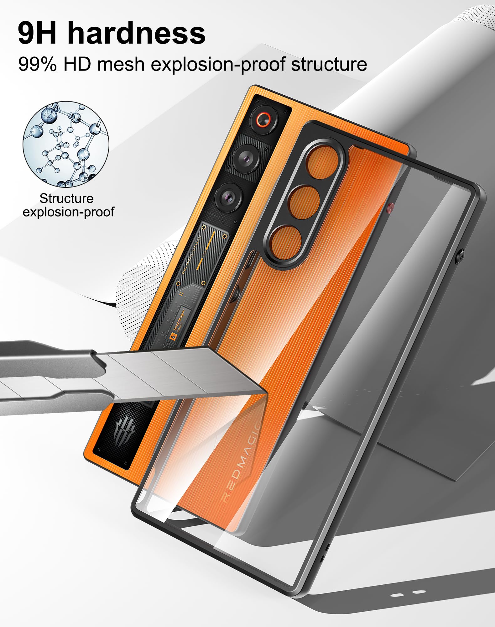 Foluu Case for ZTE Nubia RedMagic 10 Air, Hard PC Back & Soft TPU