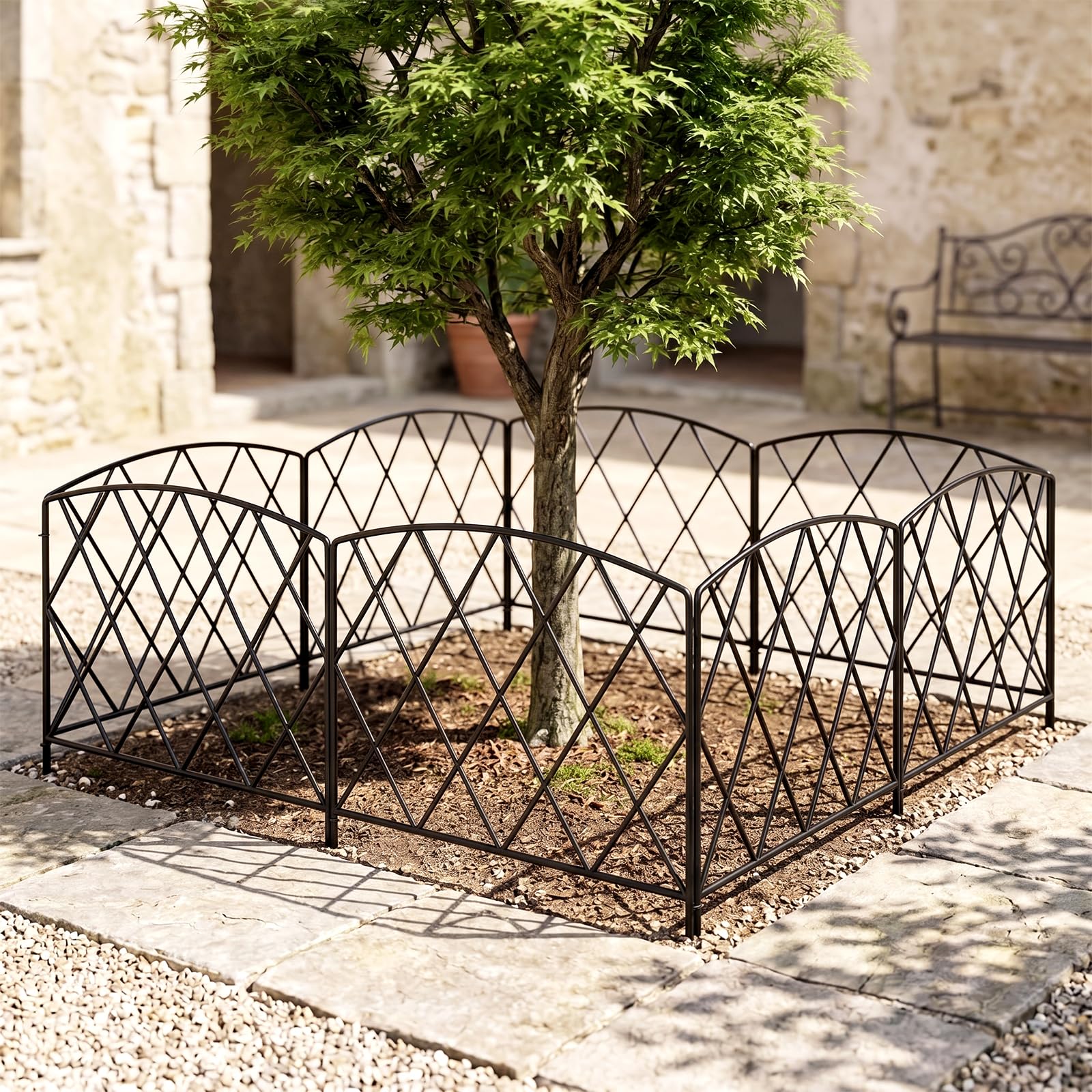 Thealyn Dekorativer Gartenzaun aus Metall, 61 cm breit x 61 cm hoch