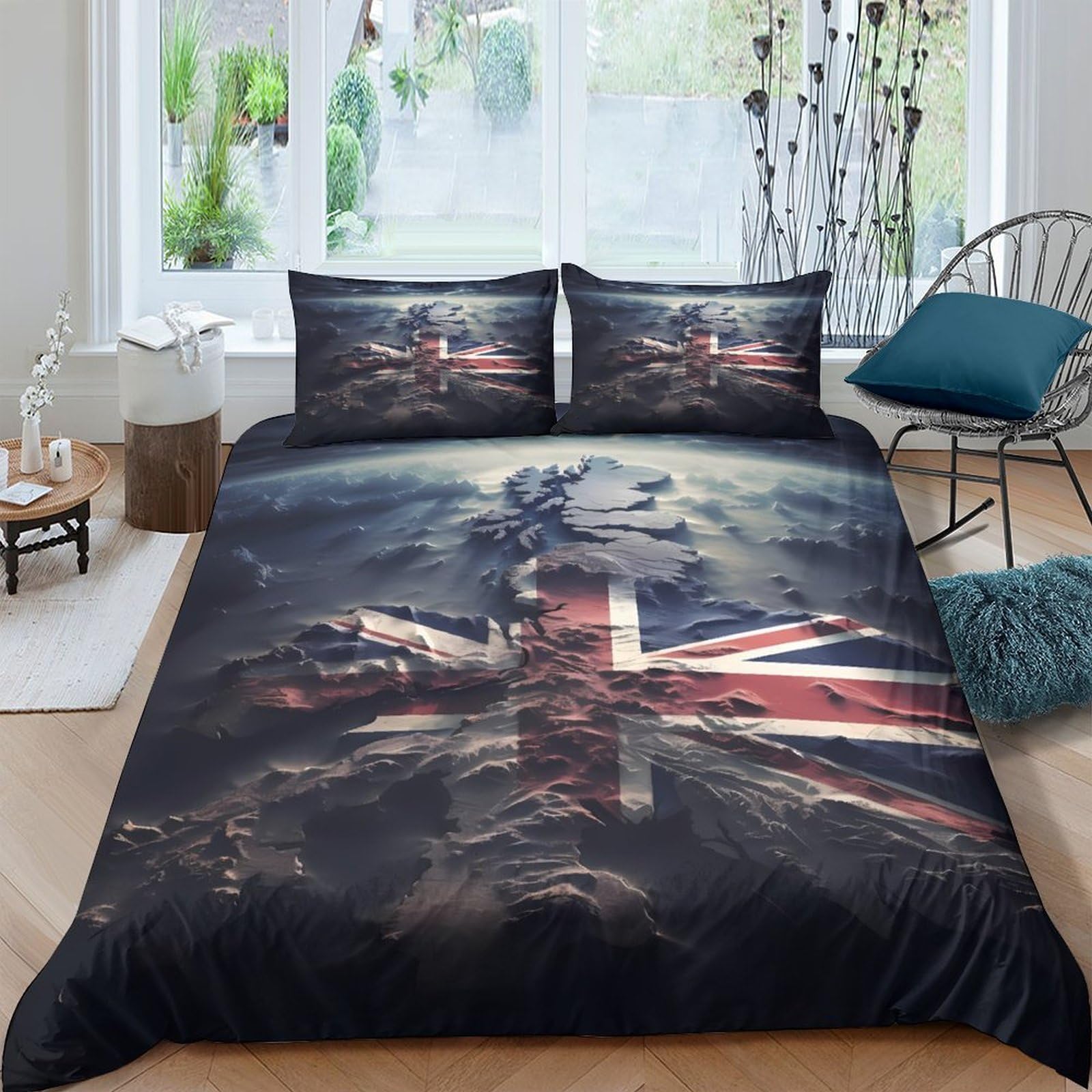 Ctjqhvkz Style-8 3D Printed Warrior Battle Fitted Sheet Microfiber Soft Breathable Union Flag Bed Cover For Bedroom Dorm Décor Single（135X200cm）