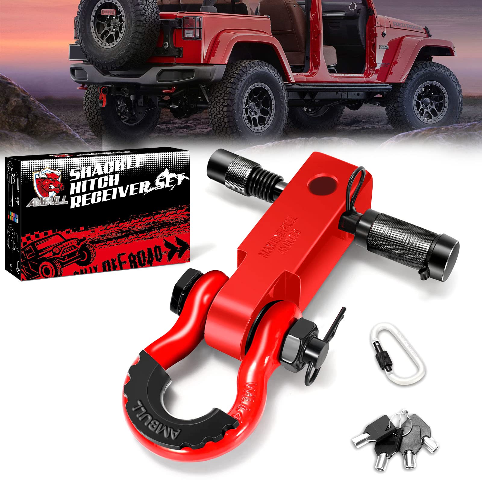 Buy AMBULL Shackle Hitch Receiver & Towing Hitch Lock, with 3/4 Inch D