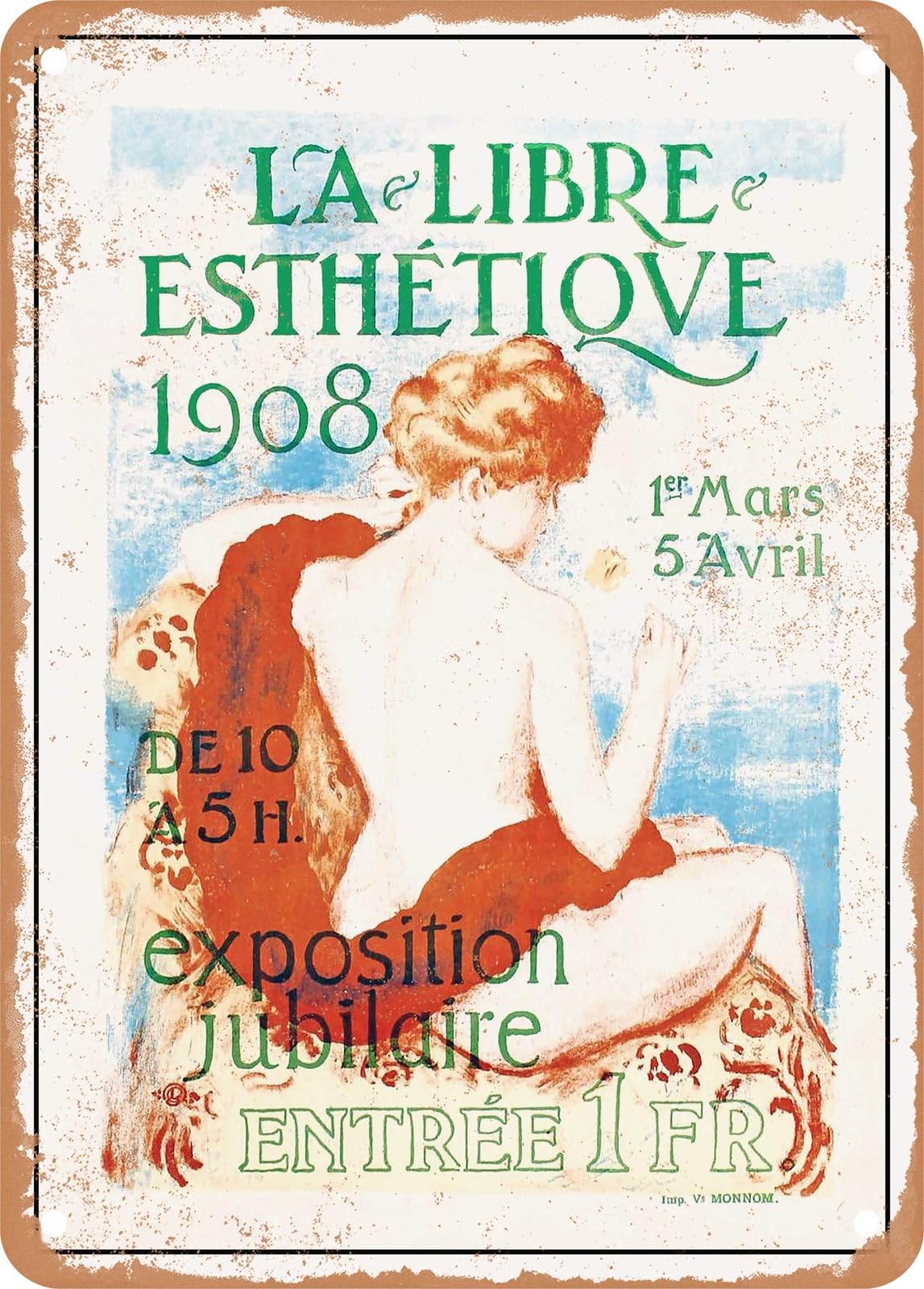 METAL SIGN - 1908 Free Aesthetics Exhibition Vintage Ad home decor