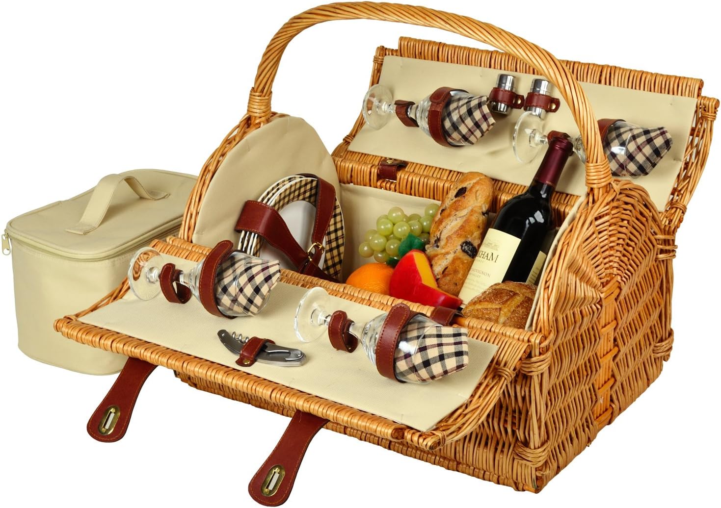 Picnic at Ascot Yorkshire Willow Picnic Basket with Service