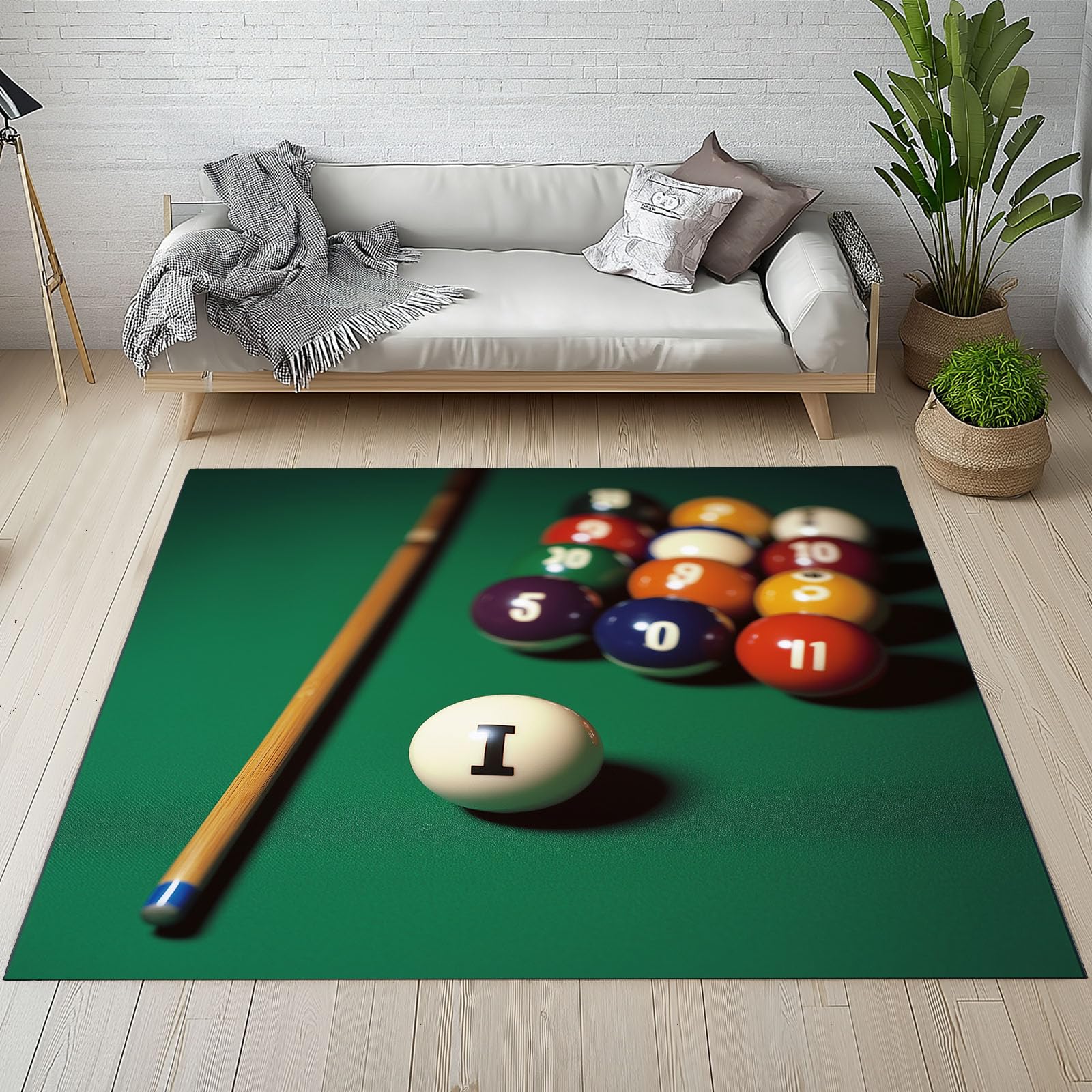 Tapis de cuisine 3d billard antidérapant et lavable pour éviter les taches