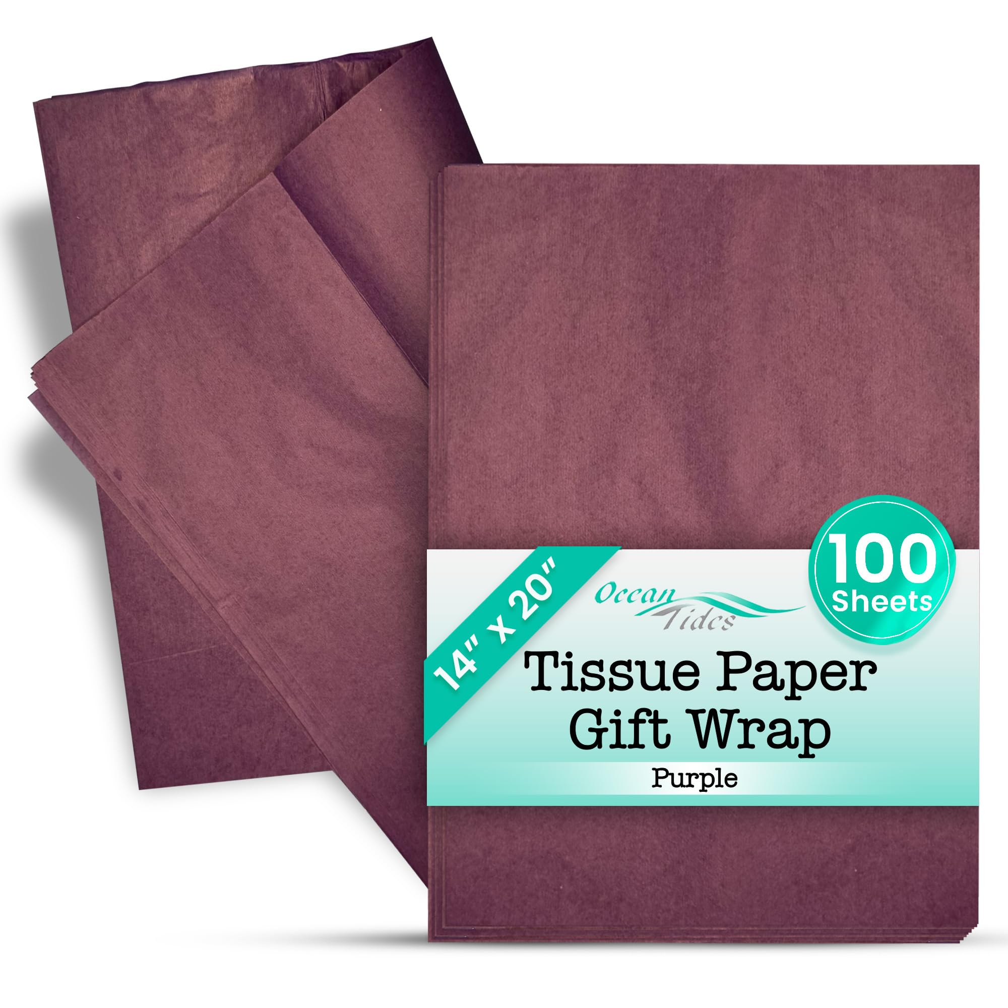 Tissue Paper for Gift Bags - 100 Sheets 14x20in Wrapping Paper, Purple
