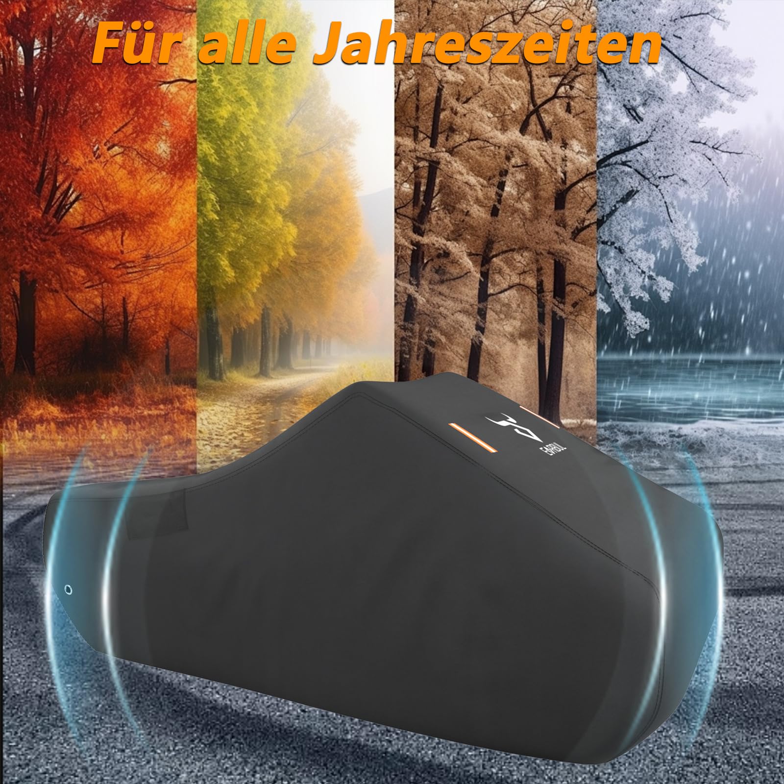 EVRBUL Abdeckung für Dreiradfahrzeuge Staub- und wasserdichte Vollabdeckung, kompatibel mit Can-Am Ryker 600, Ryker 900, Ryker Sport und Ryker Rally Edition. Passt bis 260 cm Länge.