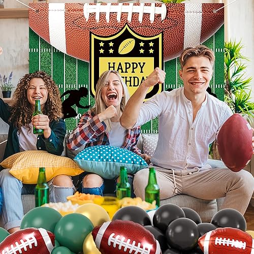 Miniatura 7 de Winrayk 124 piezas de decoraciones de fiesta de fútbol, suministros de cumpleaños, mantel de arco de globos de fútbol de 27 pulgadas, globos de