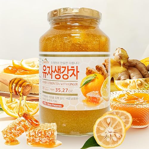 Miniatura 2 de Apexy Auténtico té coreano de miel y cítricos con jengibre, té de cítrico, solo tienes que añadir agua caliente, mermelada de yuzu, yuzu para