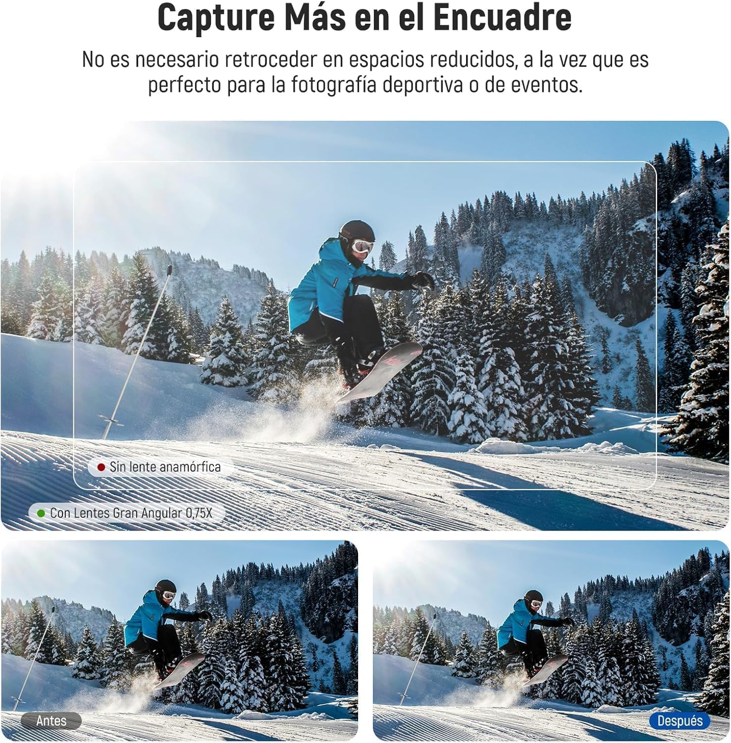 NEEWER Lente Gran Angular de 0.75X Compatible con dji OSMO Pocket 3 / Pocket 4 / Xtra Muse, Campo de Visión Ampliado de 108°, Lente Magnética Asférica HD para Cámara de Acción, LS-45