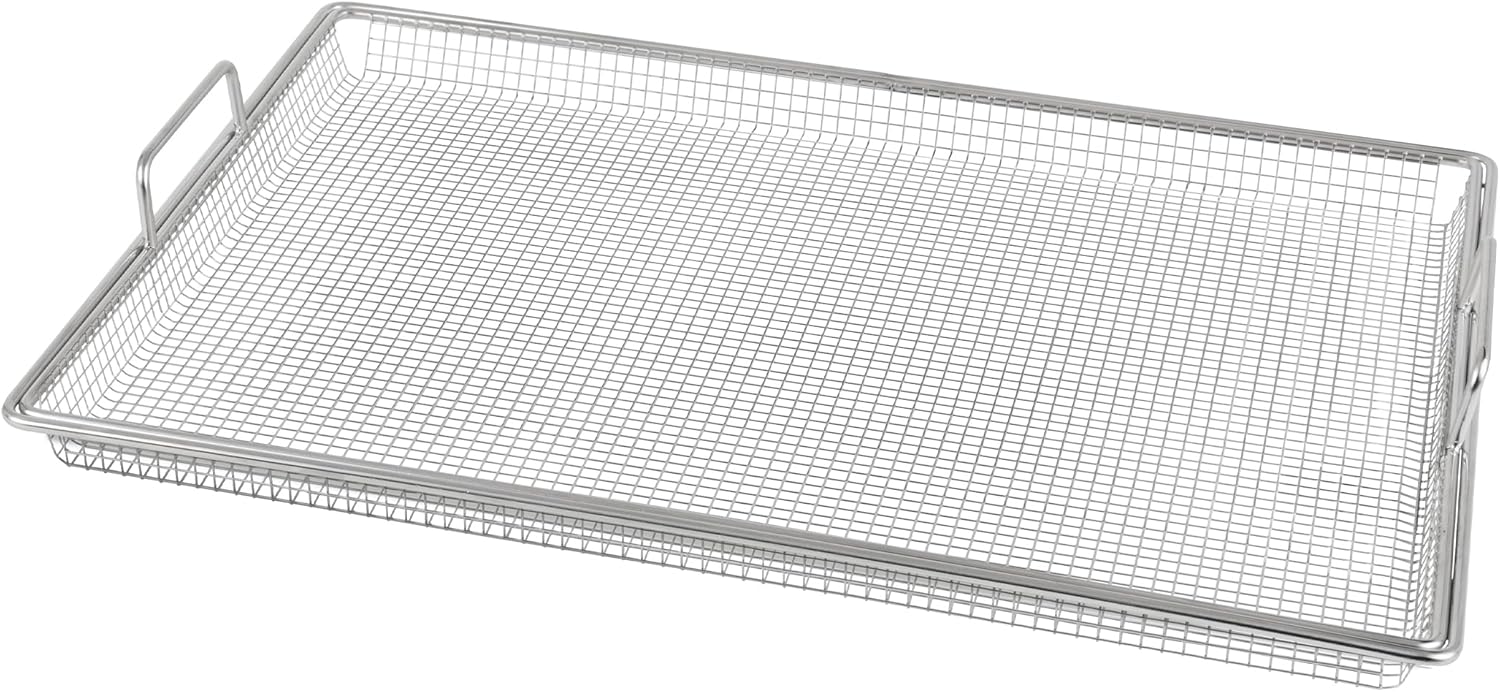 GE Large Capacity Air Fry Basket, Convenient Size, Fits 27″ & 30″ Ovens, Maximizes Air Flow, Dishwasher Safe, Stainless Steel GE Large Capacity Air Fry Basket, Convenient Size, Fits 27″ & 30″ Ovens, Maximizes Air Flow, Dishwasher Safe, Stainless Steel