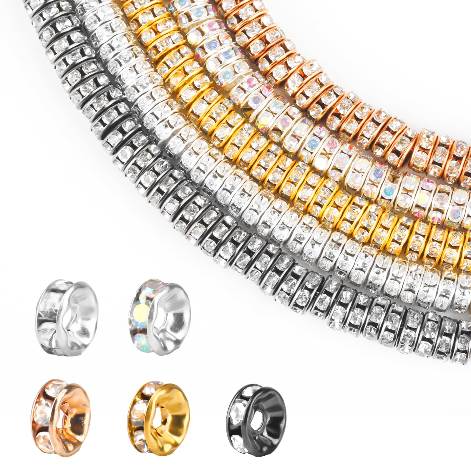 100 Intercalaires/perles à écraser Preciosa Rose Doré 2,5 Mm - Neuf, Fabrication Française