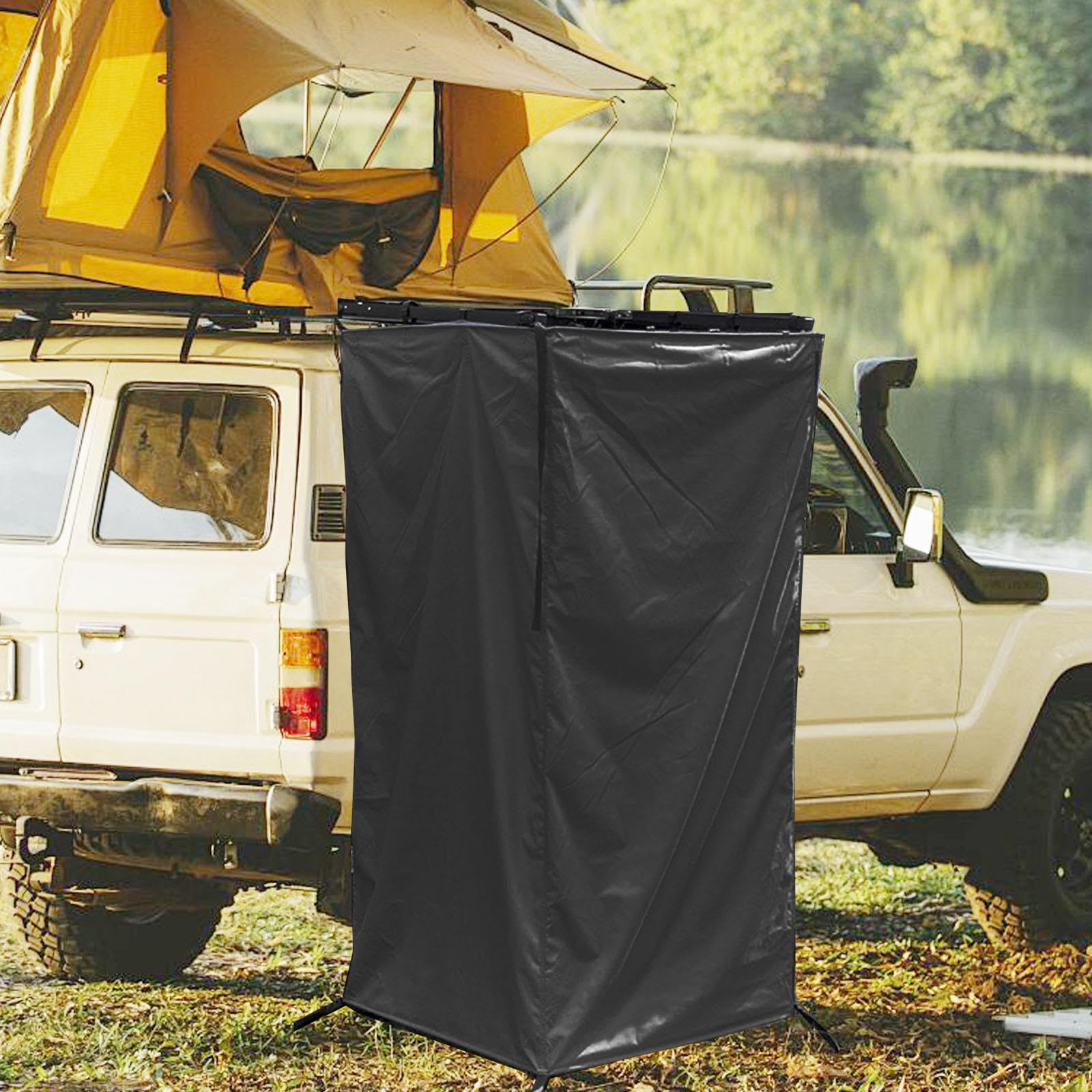 Sharplace Toilettenzelt Mobiles Duschzelt für Outdoor Camping, tragbares Duschzelt mit UV-Schutz, Umkleidezelt Seitenbadzelt für Fahrzeuge, Sichtschutzzelt für Strand, Wohnwagen, Heckklappe,