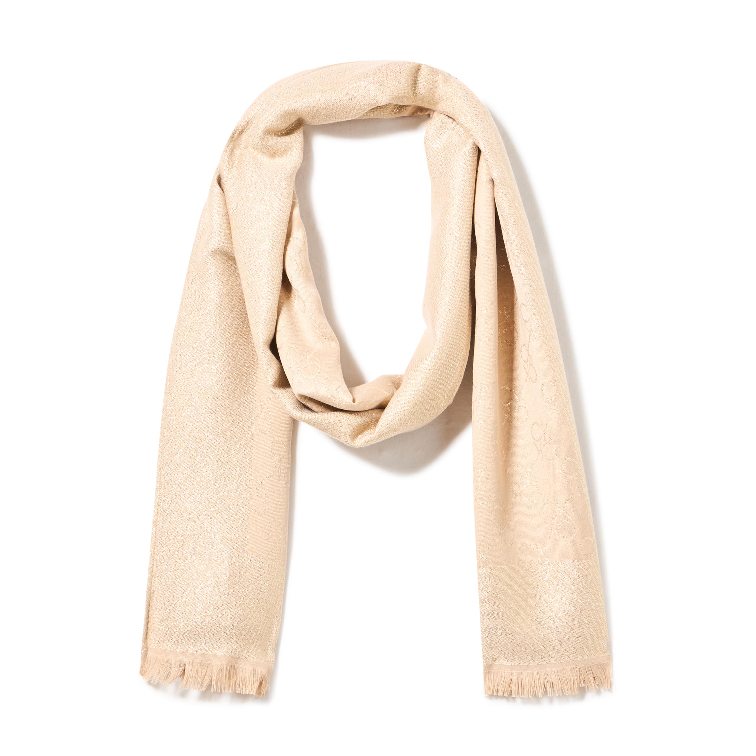 Calvin Klein Ladies Ck Logo Pashmina Scarf, latte, One size