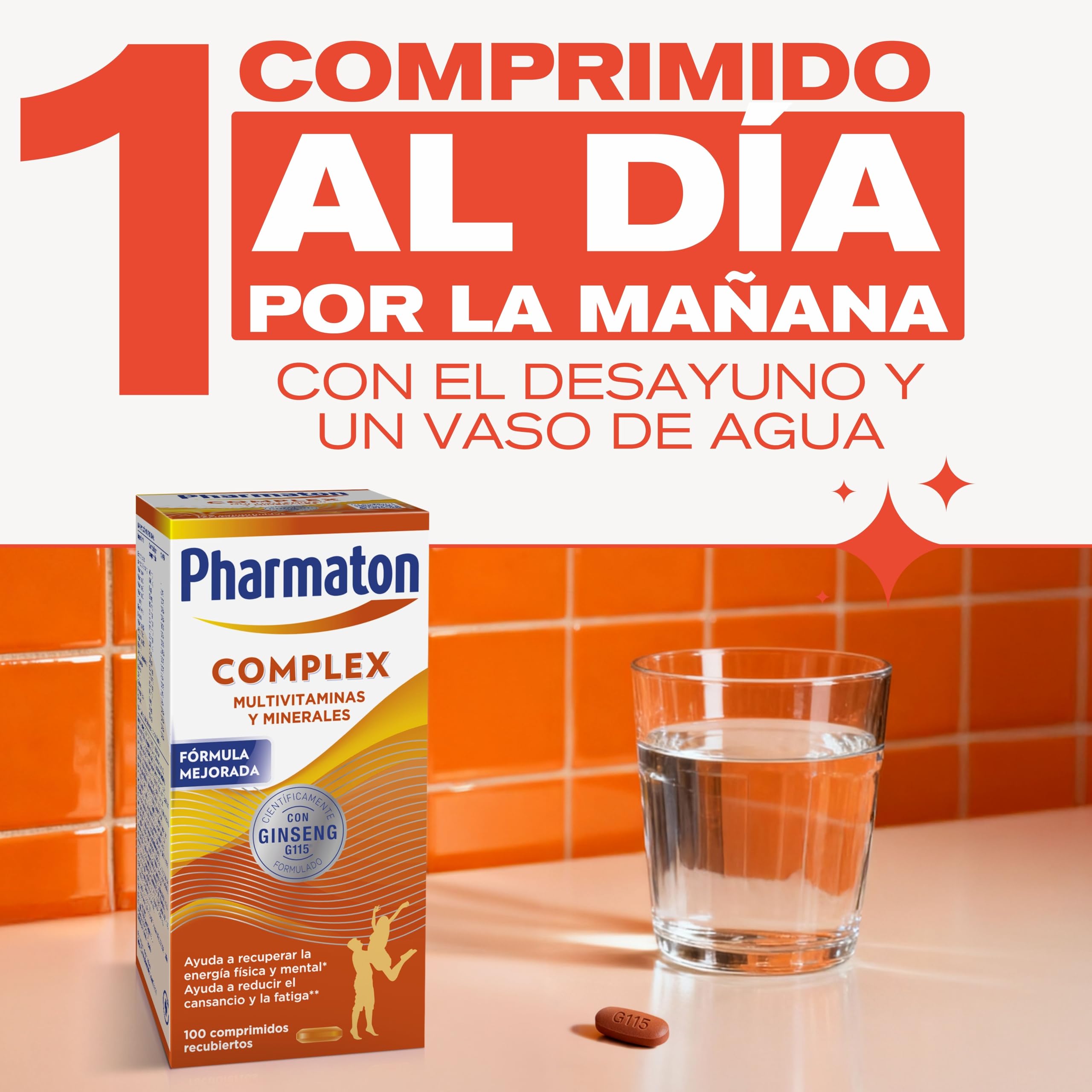 Pharmaton Complex - Multivitamínico con Ginseng G115-200 Comprimidos - Energía Física y Mental - Vitaminas para el cansancio