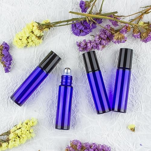 Miniatura 9 de ZEJIA Botellas enrollables de 0.3 fl oz para aceites esenciales, paquete de 24 botellas de vidrio enrollables, botella de perfume recargable