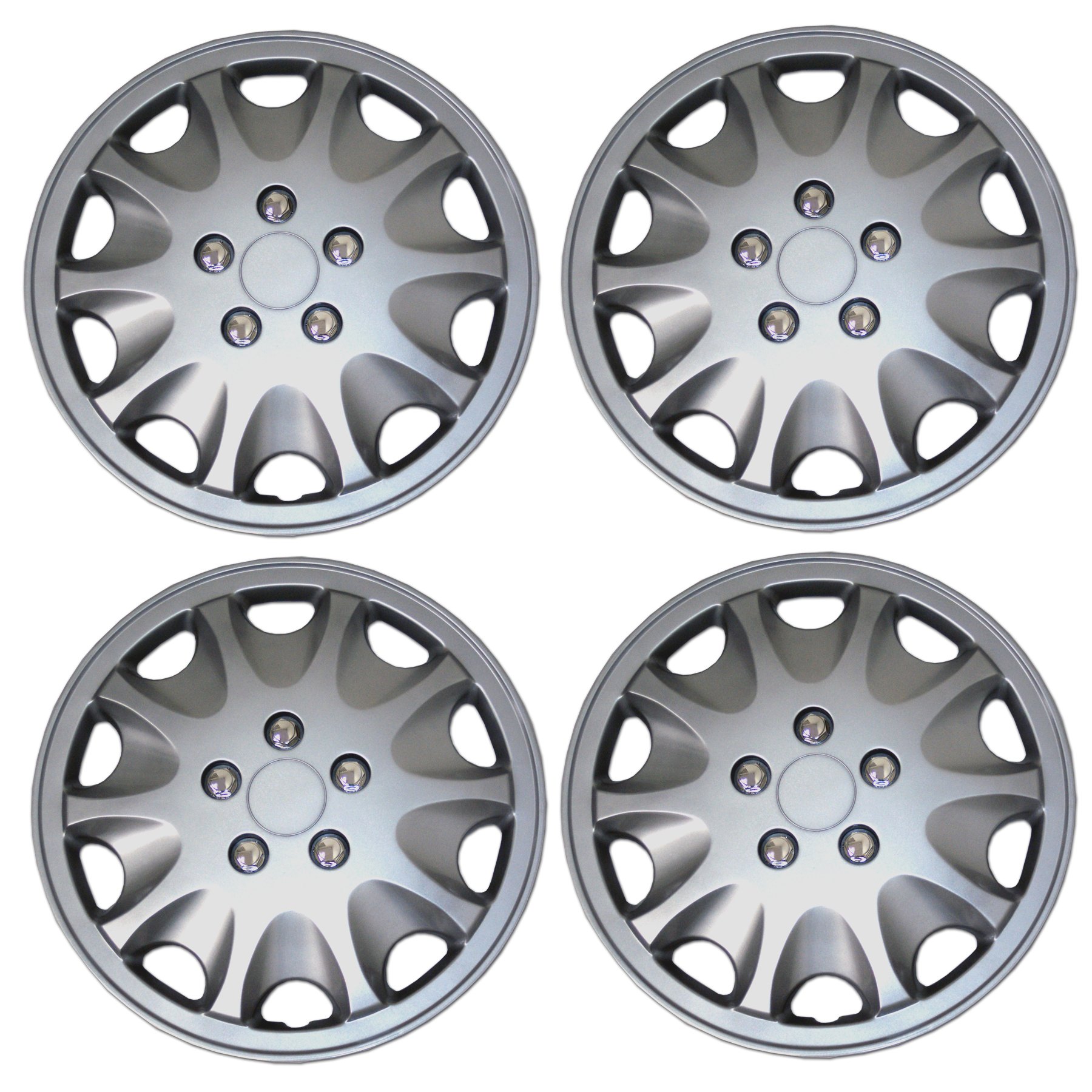 Tuningpros WC3-15-3533-B - Pack of 4 Hubcaps - 15-Inches | Black | Style 533 Style Snap-On (Pop-On) Type Matte Black Wheel Covers Hub-caps — view 11