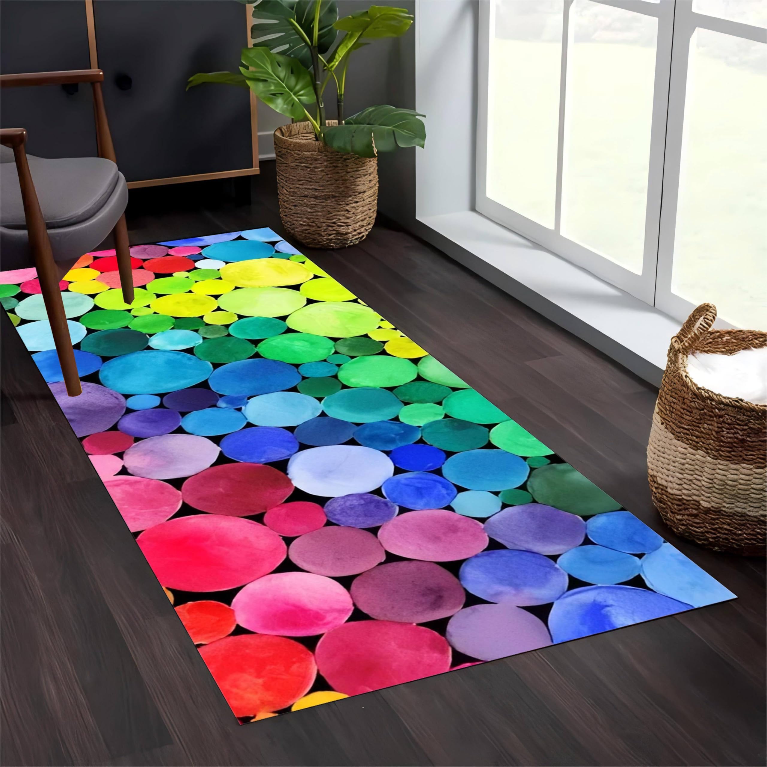 Tapis arc-en-ciel pour couloir et cuisine ambiance bohème chic